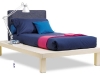 letto con pianale e testata imbottita