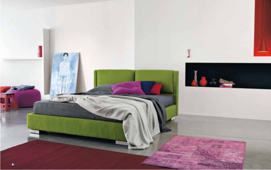 letto matrimoniale verde Loft