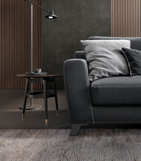 Divano con cuciture in rilievo personalizzabili