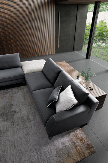 divano con pouf angolo